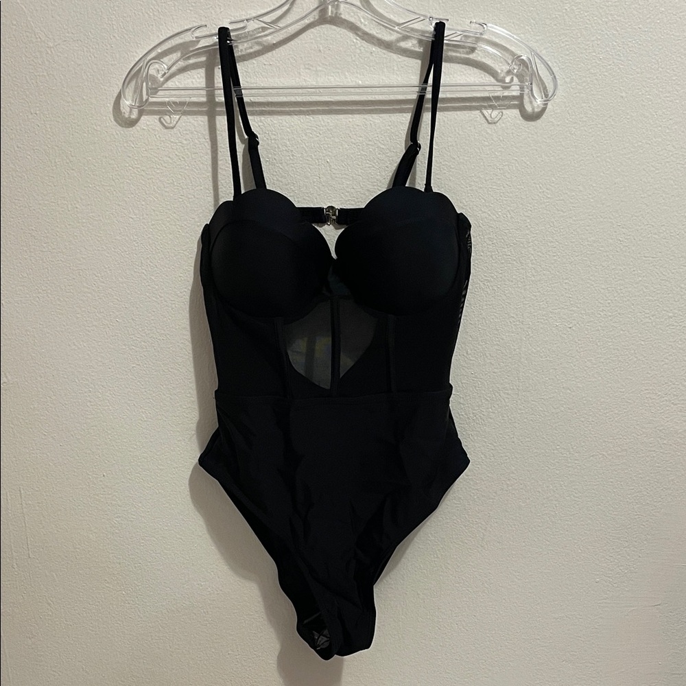 SHEIN Black One-Piece Swimsuit Size Medium NEW